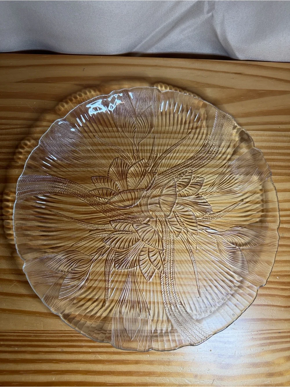 Vintage Arcoroc France Canterbury Crocus Clear Glass 2 - Dinner Plates